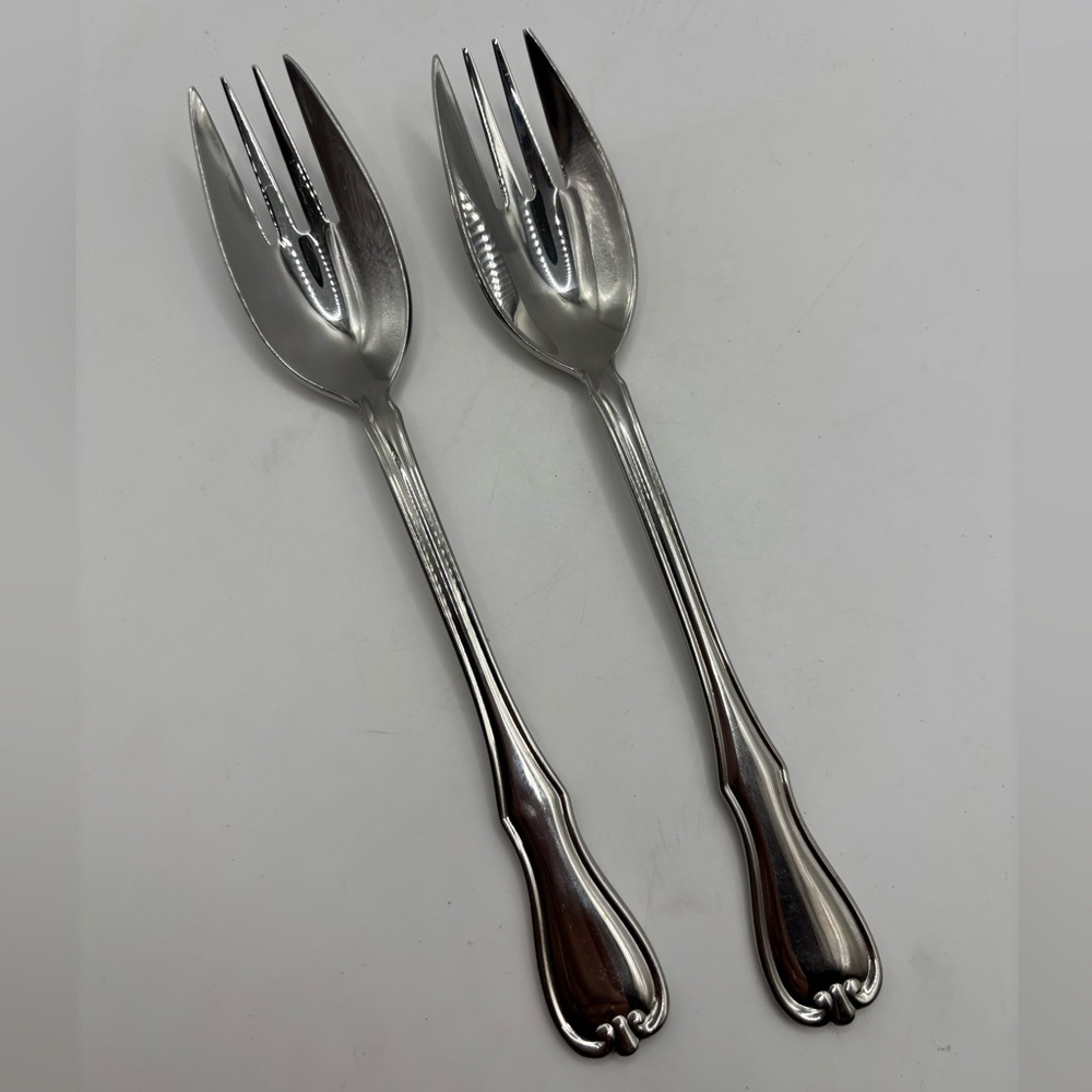 SET OF 2 Lenox Pine Grove Stainless Soup Spoon Spork 18/10 Vietnam 7 3/8"